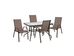 ΣΕΤ ΤΡΑΠΕΖΑΡΙΑΣ 5ΤΜΧ ΜΕΤΑΛΛΙΚΟ 120x70x70cm ΚΑΦΕ