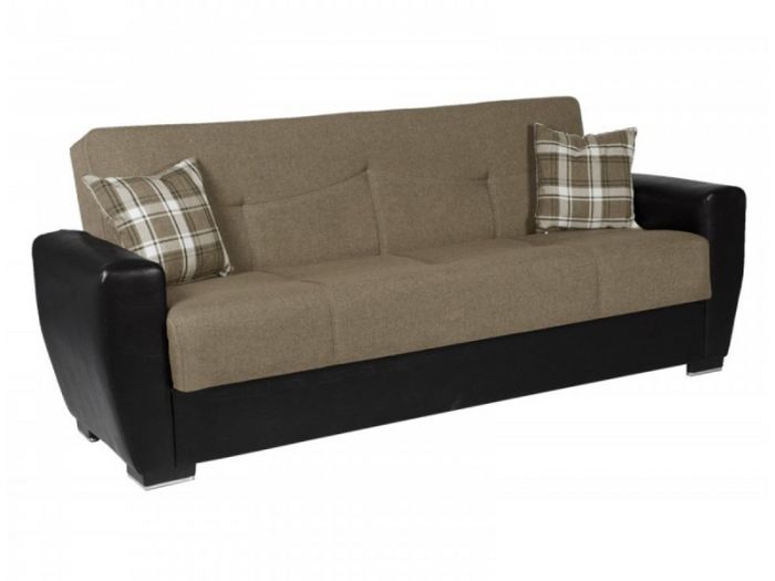 ΚΑΝΑΠΕΣ - ΚΡΕΒΑΤΙ 3 ΘΕΣΕΩΝ TORONTO ΜΠΕΖ - ΚΑΦΕ 216x81xY92cm