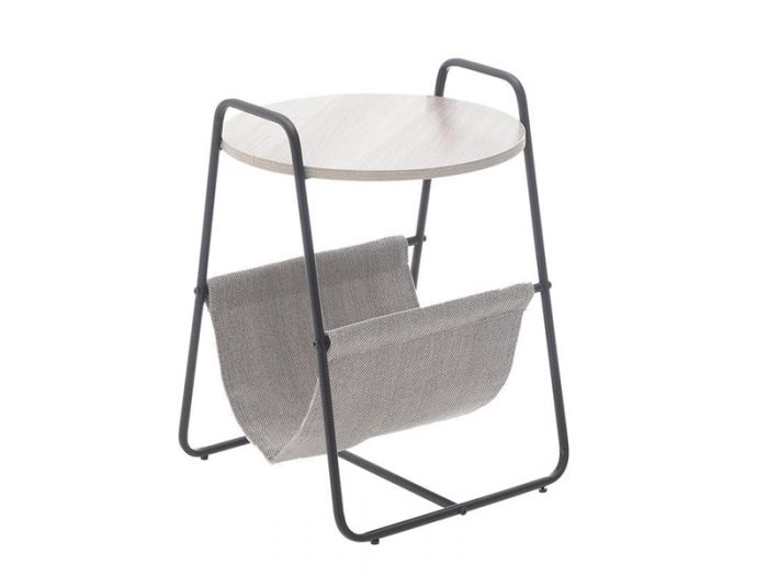 ΒΟΗΘΗΤΙΚΟ ΤΡΑΠΕΖΑΚΙ ΕΦΗΜΕΡΙΔΟΘΗΚΗ ΞΥΛΟ / ΜΕΤΑΛΛΟ ΜΑΥΡΟ 40x40x55cm