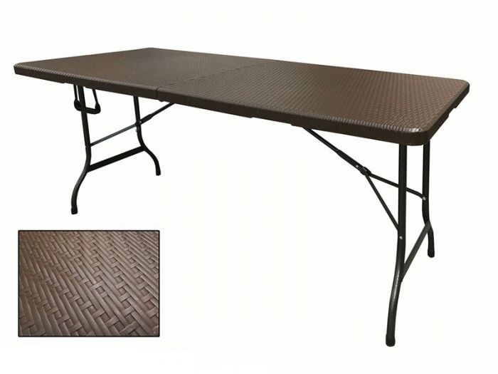 ΤΡΑΠΕΖΙ ΠΤΥΣΣΟΜΕΝΟ ΒΑΛΙΤΣΑ RATTAN 180x75x74cm ΚΑΦΕ