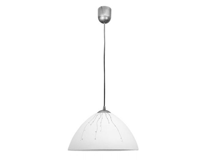 ΚΡΕΜΑΣΤΟ ΦΩΤΙΣΤΙΚΟ ΛΕΥΚΟ ΓΥΑΛΙ & ΑΣΗΜΙ GLITTER Φ24cm